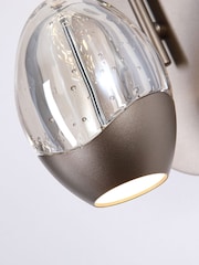 Searchlight Latte and Champagne 1 Textured Glass Wall Light - Image 3 of 5