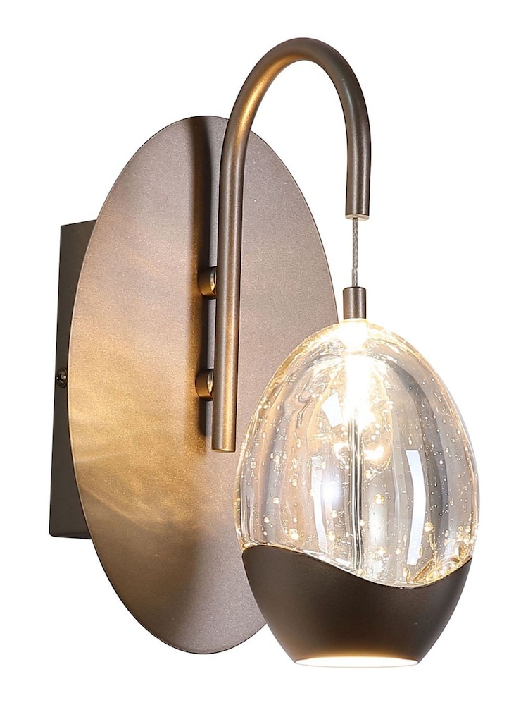 Searchlight Latte and Champagne 1 Textured Glass Wall Light - Image 5 of 5