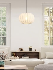 Searchlight Black 1 Light Fabric Shade Pendant - Image 1 of 5