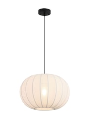 Searchlight Black 1 Light Fabric Shade Pendant - Image 5 of 5