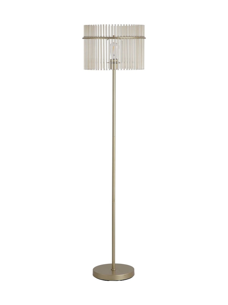 Searchlight Champagne and Gold 1 Light Glass Rod Floor Lamp - Image 5 of 5