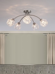 Searchlight 5 Light Textured Glass Flush - Image 1 of 5