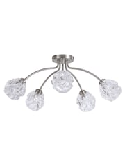 Searchlight 5 Light Textured Glass Flush - Image 4 of 5