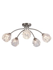 Searchlight 5 Light Textured Glass Flush - Image 5 of 5