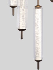 Searchlight Latte and Clear 5 Light Multi Drop Glass Pendant - Image 3 of 5