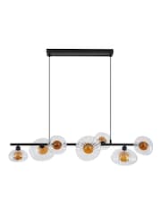 Searchlight Matt Black 7 Light Ribbed Glass Pendnat - Image 5 of 5