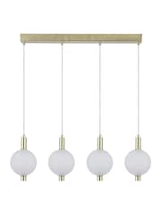 Searchlight Satin Brass 4 Light Frosted Glass Bar Pendant - Image 5 of 5