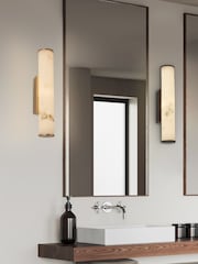 Searchlight Gold White Marble Resin Wall Light - Image 3 of 5