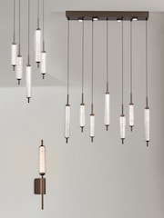 Searchlight Latte and Clear 7 Light Glass Bar Pendant - Image 2 of 4