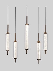 Searchlight Latte and Clear 7 Light Glass Bar Pendant - Image 3 of 4