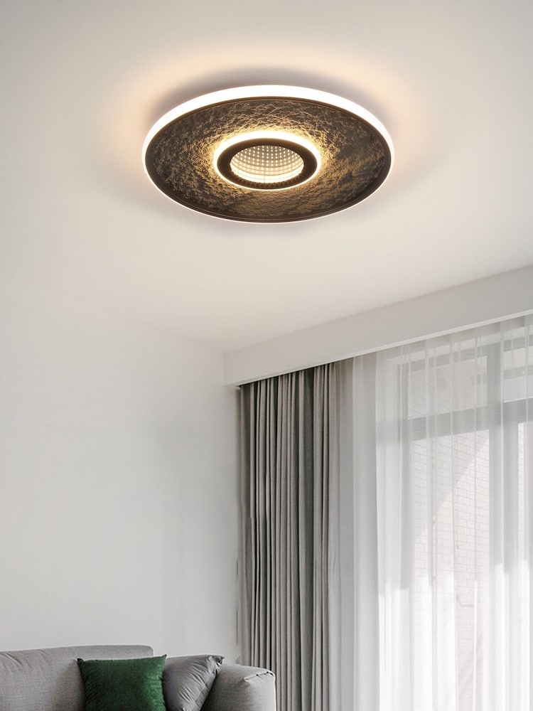 Searchlight Black Lumadisc Flush - Image 1 of 4