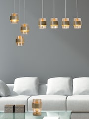 Searchlight Sand and Amber 4 Light Metal & Glass Bar Pendant - Image 2 of 5