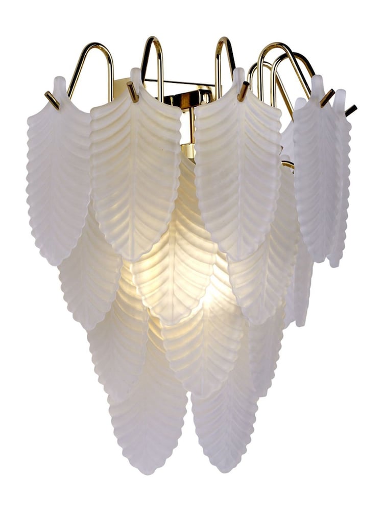 Searchlight Brass 1 Frosted Glass Wall Light - Image 5 of 5
