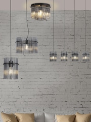 Searchlight Black and Smoke 1 Light Glass Rod Pendant - Image 2 of 5