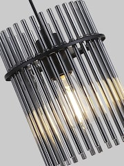 Searchlight Black and Smoke 1 Light Glass Rod Pendant - Image 3 of 5
