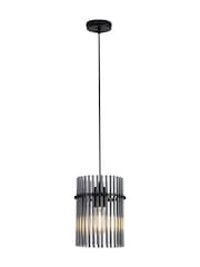 Searchlight Black and Smoke 1 Light Glass Rod Pendant - Image 4 of 5