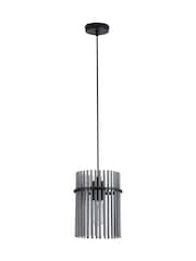 Searchlight Black and Smoke 1 Light Glass Rod Pendant - Image 5 of 5