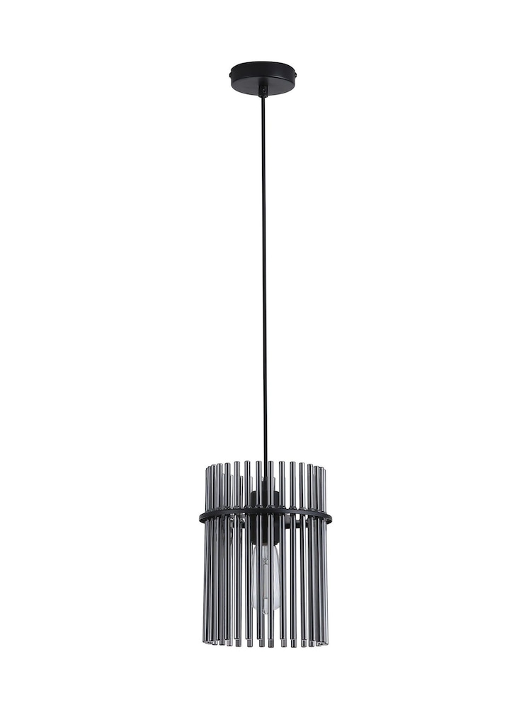 Searchlight Black and Smoke 1 Light Glass Rod Pendant - Image 5 of 5