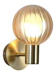 Searchlight Champagne and Brass 1 Glass Ball Wall Light - Image 4 of 5