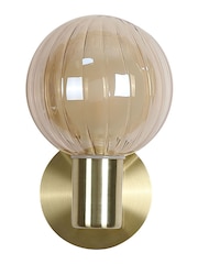Searchlight Champagne and Brass 1 Glass Ball Wall Light - Image 5 of 5