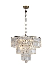 Searchlight Antique Brass 5 Light Clear Crystal Pendant - Image 4 of 5