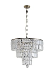 Searchlight Antique Brass 5 Light Clear Crystal Pendant - Image 5 of 5