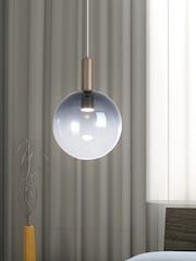 Searchlight Latte and Ombre Smoked 1 Glass Ceiling Light Pendant - Image 1 of 5
