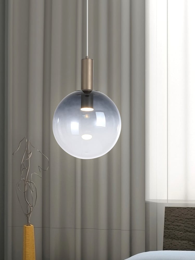 Searchlight Latte and Ombre Smoked 1 Glass Ceiling Light Pendant - Image 1 of 5