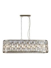 Searchlight Antique Brass 8 Light Clear Crystal Pendant - Image 4 of 5