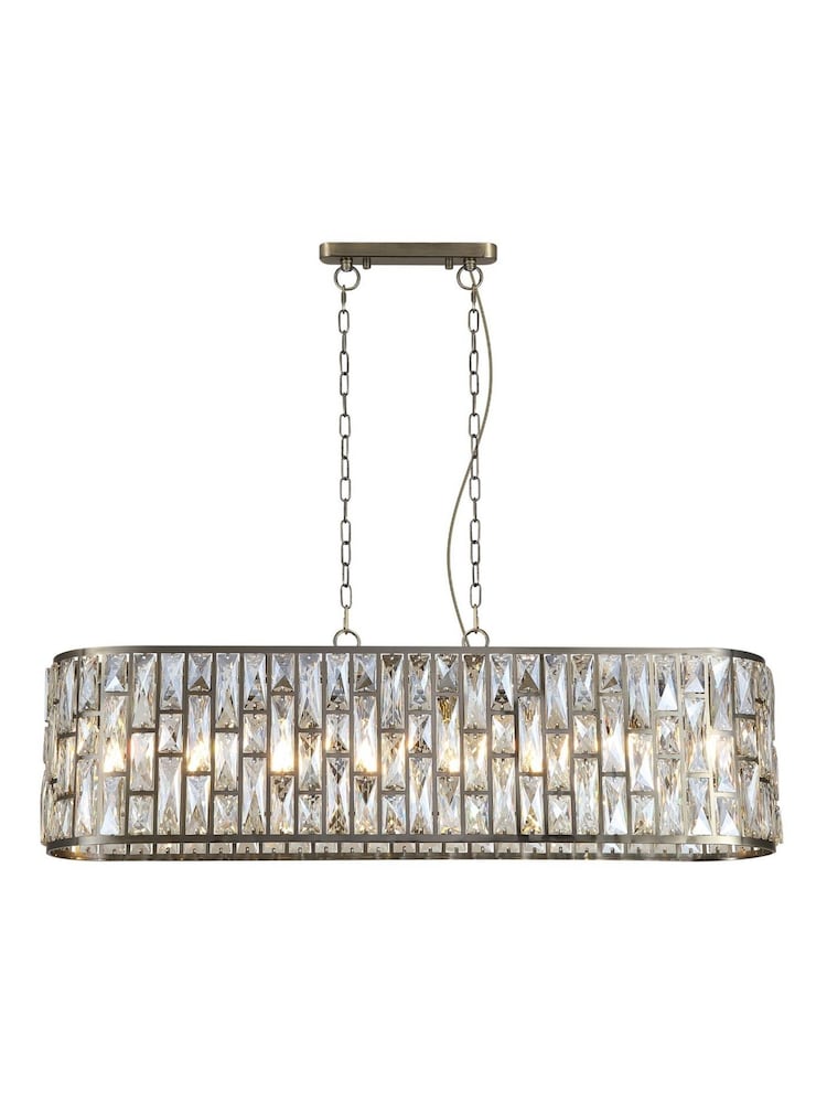 Searchlight Antique Brass 8 Light Clear Crystal Pendant - Image 5 of 5
