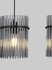 Searchlight Black Smoked 4 Light Glass Rod Bar Pendant - Image 2 of 5