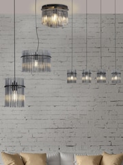 Searchlight Black Smoked 4 Light Glass Rod Bar Pendant - Image 3 of 5