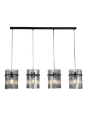 Searchlight Black Smoked 4 Light Glass Rod Bar Pendant - Image 4 of 5