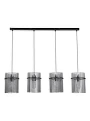 Searchlight Black Smoked 4 Light Glass Rod Bar Pendant - Image 5 of 5