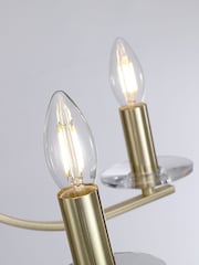 Searchlight Satin Brass and Clear 5 Light Metal Pendant - Image 4 of 5
