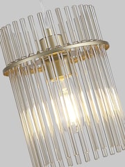 Searchlight Champagne and Gold 1 Light Glass Rod Pendant - Image 2 of 5