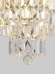 Searchlight Antique Brass 6 Light Clear Crystal Flush - Image 3 of 5