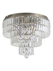 Searchlight Antique Brass 6 Light Clear Crystal Flush - Image 5 of 5