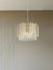 Searchlight Gold and Clear 8 Light Metal & Clear Crystal Pendant - Image 1 of 5
