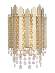 Searchlight Gold 2 Light Metal & Clear Crystal Wall Light - Image 3 of 5