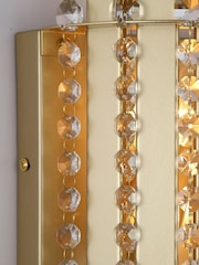 Searchlight Gold 2 Light Metal & Clear Crystal Wall Light - Image 5 of 5