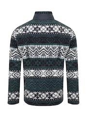 Weird Fish Blue Lucian Full Zip Jacquard Borg Fleece - Image 7 of 7