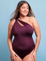 Curvy Kate Purple Beach Bliss Asymmetric Padded Swimsuit - Image 5 of 6