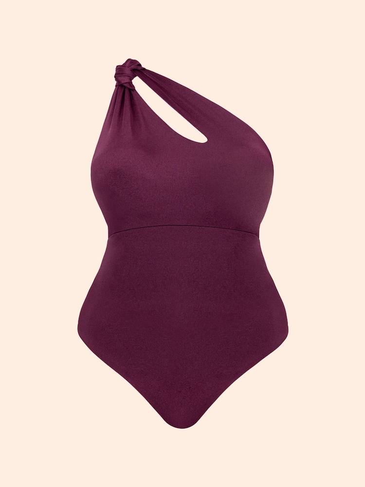 Curvy Kate Purple Beach Bliss Asymmetric Padded Swimsuit - Image 6 of 6