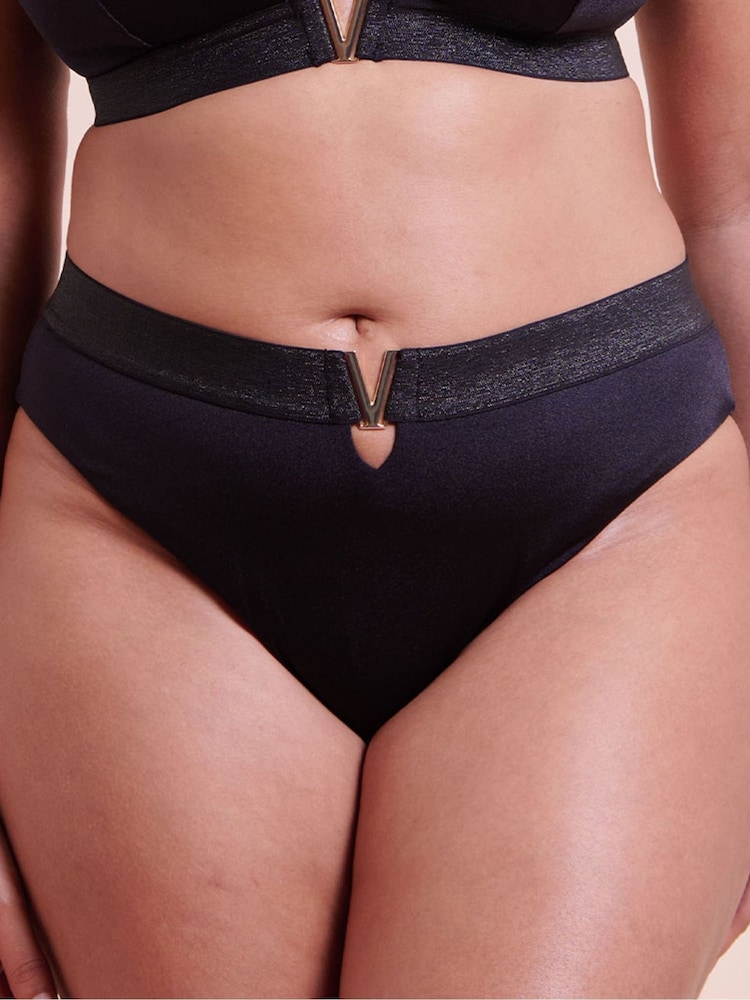 Curvy Kate Black Siren Seas High Leg Bikini Briefs - Image 1 of 6