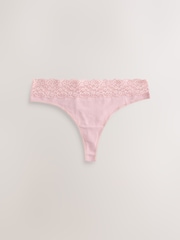 Rosa/crema - Pack de 7 braguitas de algodón y encaje - Imagen 2 de 10