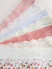 Rosa/crema - Pack de 7 braguitas de algodón y encaje - Imagen 9 de 10