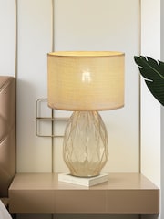 Searchlight Champagne 1 Light Textured Glass Table Lamp - Image 1 of 4
