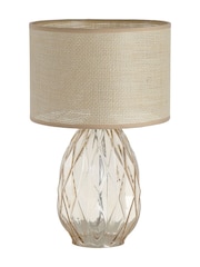 Searchlight Champagne 1 Light Textured Glass Table Lamp - Image 2 of 4