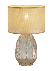 Searchlight Champagne 1 Light Textured Glass Table Lamp - Image 3 of 4